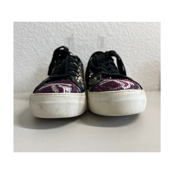 Steve Madden Gerry Floral Sneakers Womens Size 8.5 Classic Casual Black - Picture 5 of 8